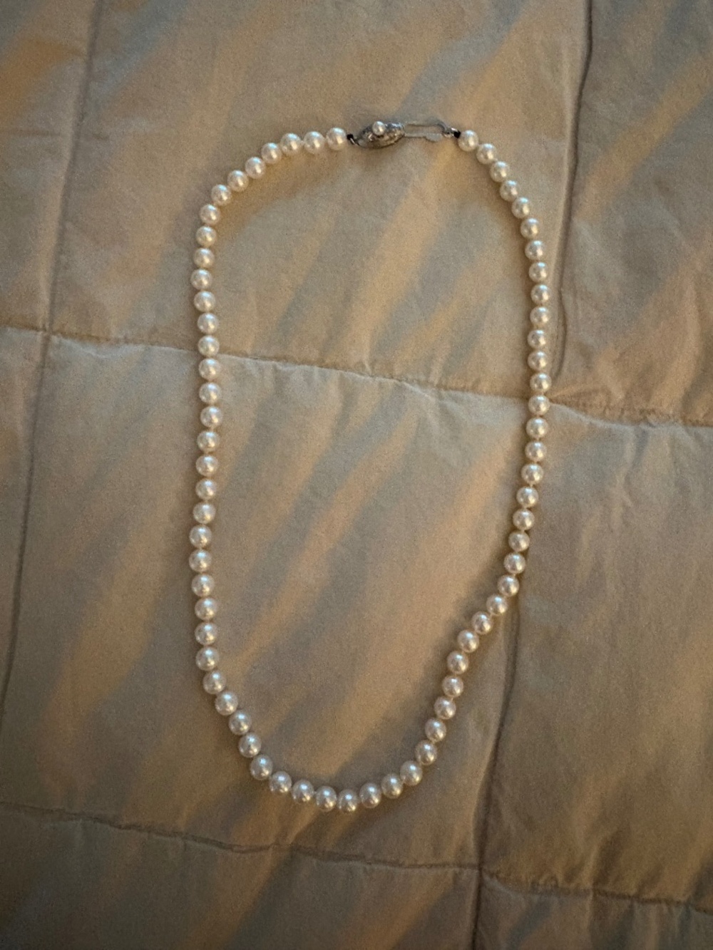 Vintage Mayuyama & Co Tokyo Nikkatsu Arcade Cultured Pearl Necklace Silver Clasp - Picture 12 of 13